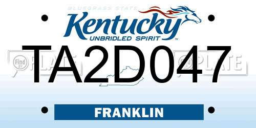 TA2D047 Kentucky License Plate