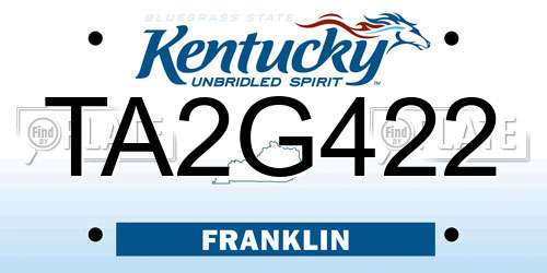 TA2G422 Kentucky License Plate
