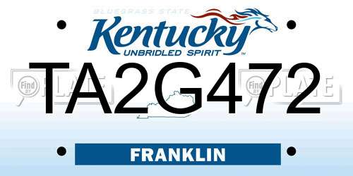 TA2G472 Kentucky License Plate