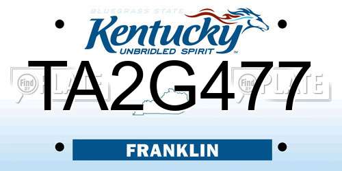 TA2G477 Kentucky License Plate