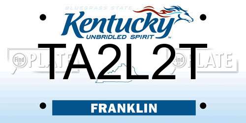 TA2L2T Kentucky License Plate