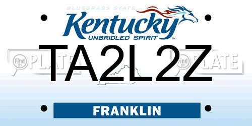 TA2L2Z Kentucky License Plate