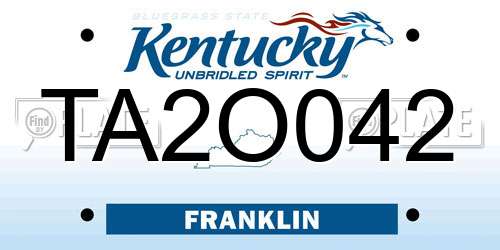TA2O042 Kentucky License Plate