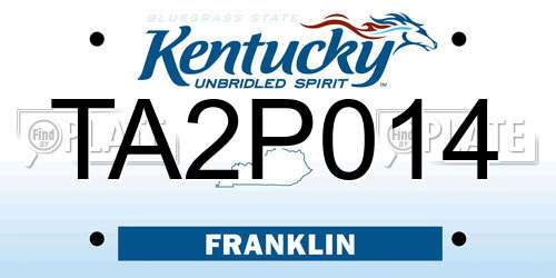 TA2P014 Kentucky License Plate