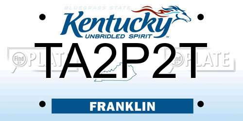 TA2P2T Kentucky License Plate
