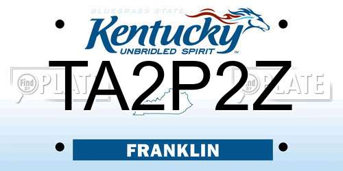 TA2P2Z Kentucky License Plate