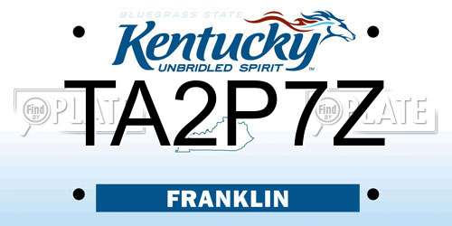TA2P7Z Kentucky License Plate