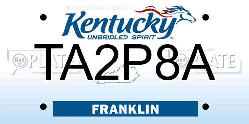 TA2P8A Kentucky License Plate