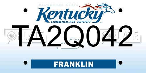 TA2Q042 Kentucky License Plate