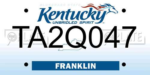 TA2Q047 Kentucky License Plate