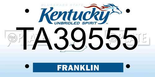 TA39555 Kentucky License Plate