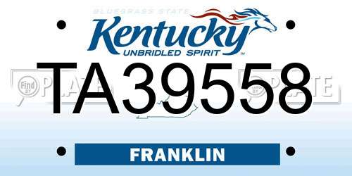 TA39558 Kentucky License Plate