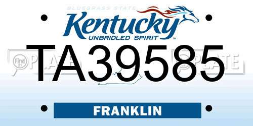 TA39585 Kentucky License Plate