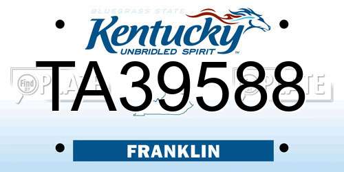 TA39588 Kentucky License Plate