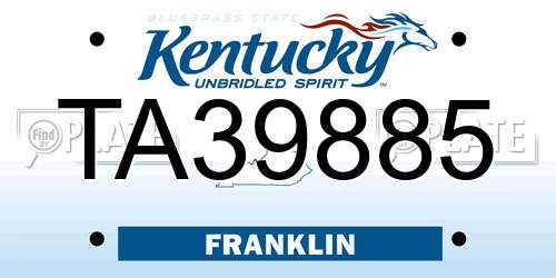 TA39885 Kentucky License Plate