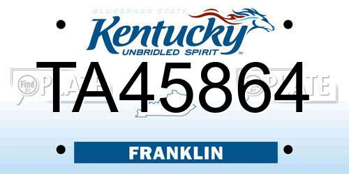 TA45864 Kentucky License Plate