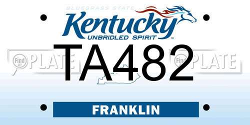 TA482 Kentucky License Plate