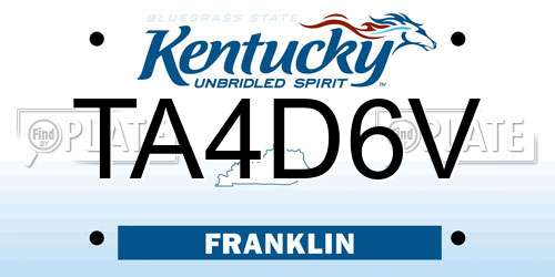 TA4D6V Kentucky License Plate