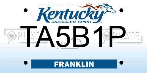 TA5B1P Kentucky License Plate