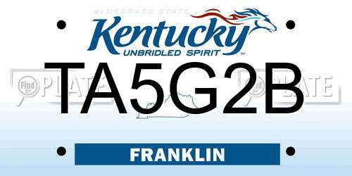 TA5G2B Kentucky License Plate