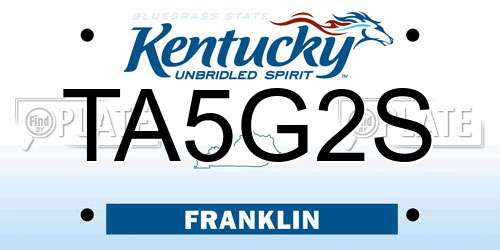 TA5G2S Kentucky License Plate