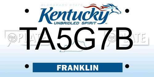 TA5G7B Kentucky License Plate