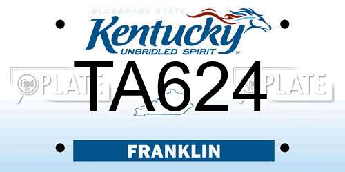 TA624 Kentucky License Plate