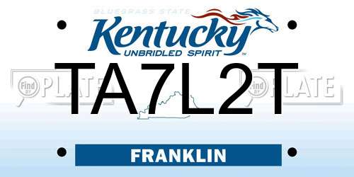 TA7L2T Kentucky License Plate
