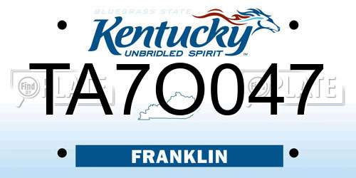 TA7O047 Kentucky License Plate