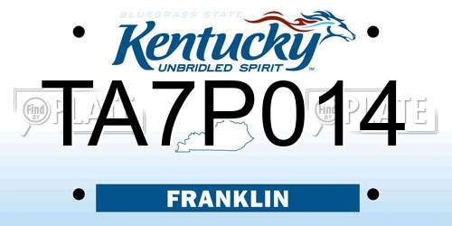TA7P014 Kentucky License Plate