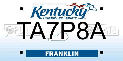 TA7P8A Kentucky License Plate