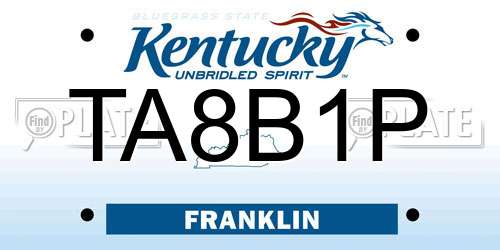 TA8B1P Kentucky License Plate