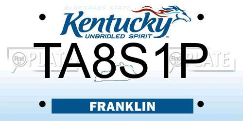 TA8S1P Kentucky License Plate
