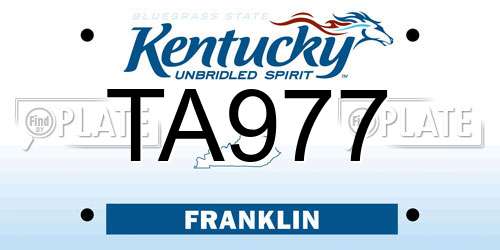 TA977 Kentucky License Plate