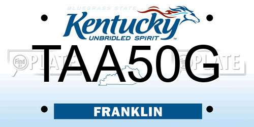 TAA50G Kentucky License Plate