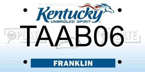 TAAB06 Kentucky License Plate