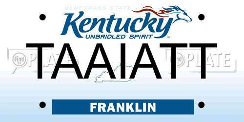 TAAIATT Kentucky License Plate