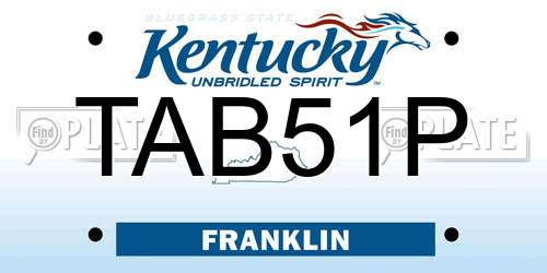 TAB51P Kentucky License Plate