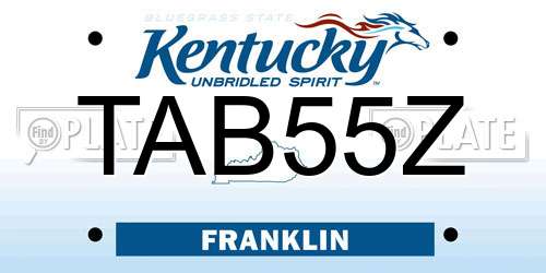 TAB55Z Kentucky License Plate