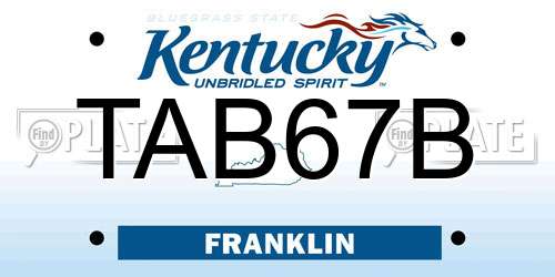 TAB67B Kentucky License Plate