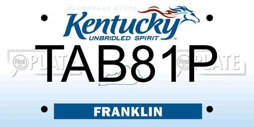 TAB81P Kentucky License Plate