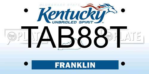 TAB88T Kentucky License Plate