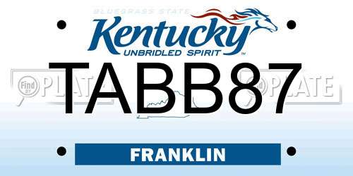 TABB87 Kentucky License Plate