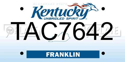 TAC7642 Kentucky License Plate