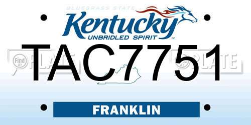 TAC7751 Kentucky License Plate