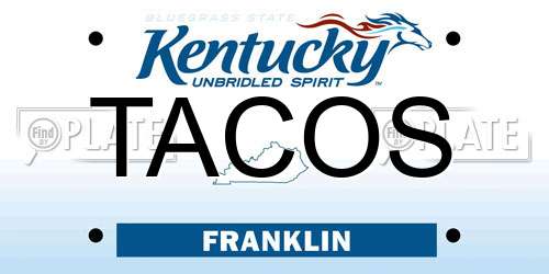 TACOS Kentucky License Plate