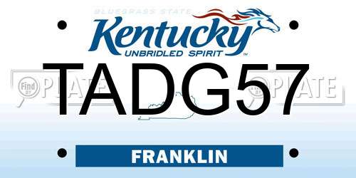 TADG57 Kentucky License Plate