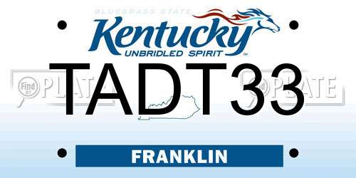 TADT33 Kentucky License Plate