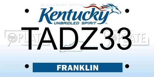 TADZ33 Kentucky License Plate