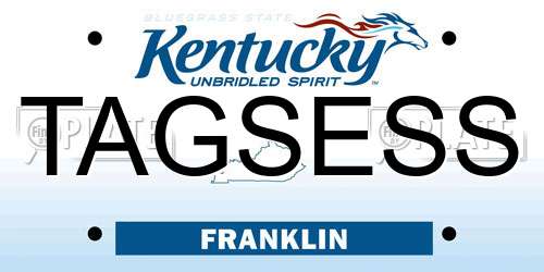 TAGSESS Kentucky License Plate